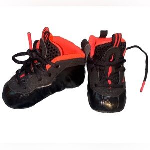 Nike LIL’ POSITE PRO Size 3C Black Laser Crimson Baby Shoe 643145-001